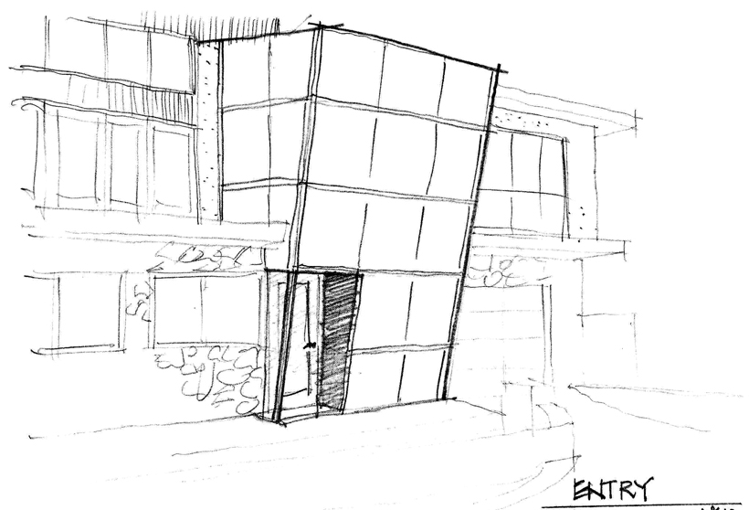 Lakeside Addition & Wholehouse Remodel, ENR architects, Granbury, TX 76049 - Sketch - Entry